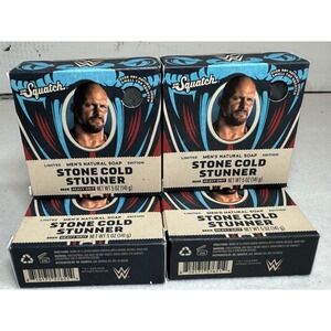 Dr Squatch Stone Cold Stunner Soap 4 Bar Lot WWE Steve Austin Heavy Grit‎ LE